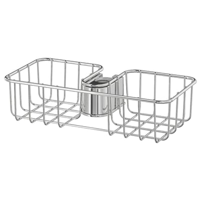 VOXNAN wire baskets, chrome-plated, rectangular, 2-compartment, hanging design. Durable, stainless steel, for bathroom organization.