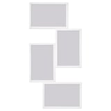 YLLEVAD photo frame set, white, holds 4 photos, lightweight plastic, modern design.