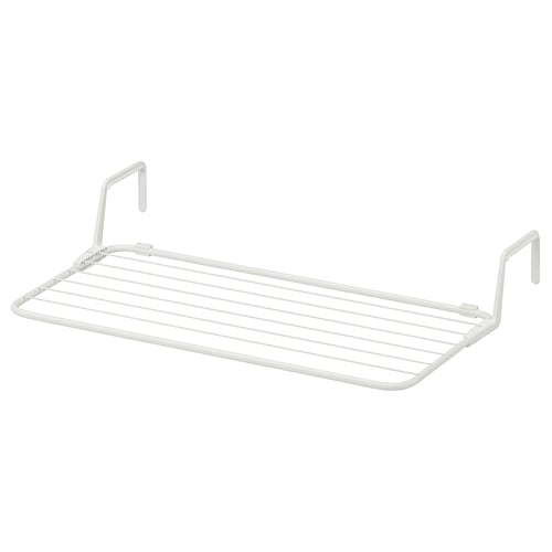Prateleira suspensa de metal branco ANTONIUS, design simples, armazenamento interno / externo ideal.