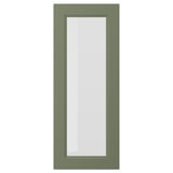 Porta AXSTAD, verde-acinzentado, retangular, painel de vidro, acabamento liso.