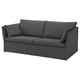 BACKSÄLEN Sofá cinzento, design moderno e elegante, três almofadões, estojo amovível.