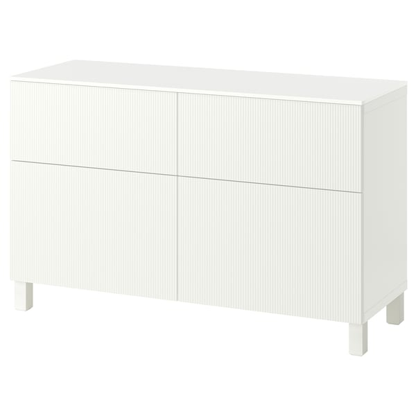 BESTÅ Comb arrumação c/portas/gavetas, branco/Förvaltare branco, 120x42x75 cm