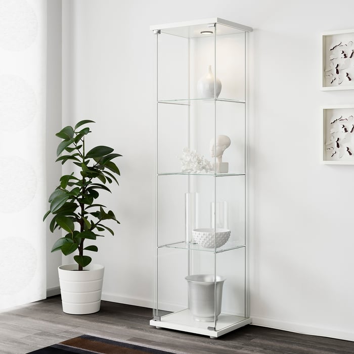 DETOLF Vitrina, branco, 43x163 cm IKEA