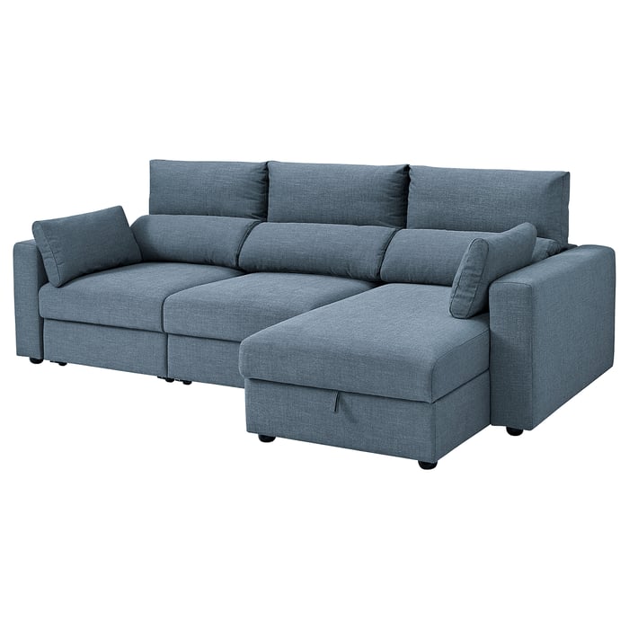 ESKILSTUNA Sofá 3 lugares, C/chaise longue/Gunnared azul IKEA