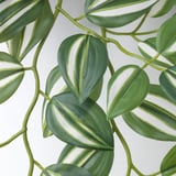 Parede de planta artificial, folhas verdes vibrantes, textura realista, montada na parede branca.