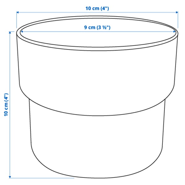 FÖRENLIG Vaso, interior/exterior branco, 9 cm