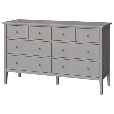 Cômoda cinza GULLABERG com seis gavetas grandes. Design moderno e minimalista, feito de aglomerado e tinta acrílica.