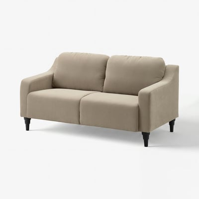 Sofá GULLVALLA, tecido bege, confortável e estiloso, formato arredondado, design moderno e tradicional.