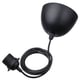 Conjunto de cabos de candeeiro suspenso HEMMA preto com copo de teto e conector, comprimento ajustável.