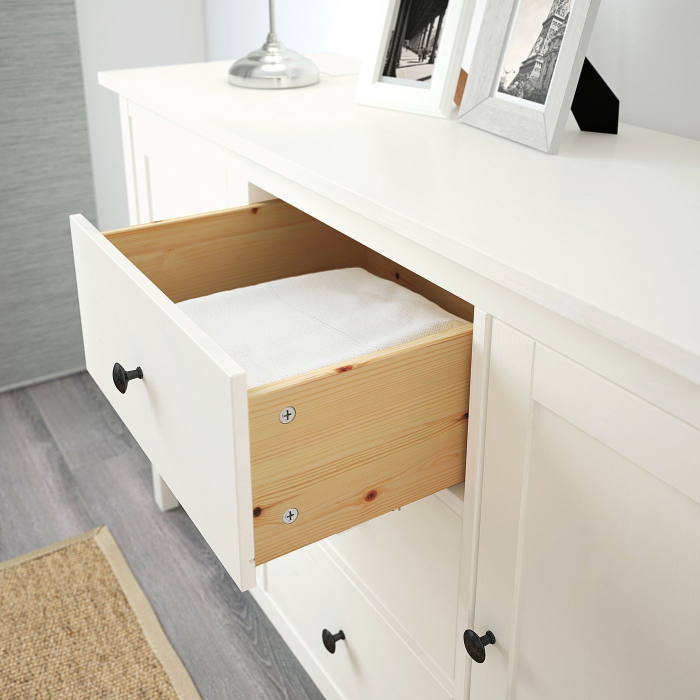 Hemnes Aparador Velatura Branca 157x88 Cm Ikea