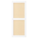 HÖGADAL Porta branca com painéis de bambu trançado para estante billy, aspeto natural único.