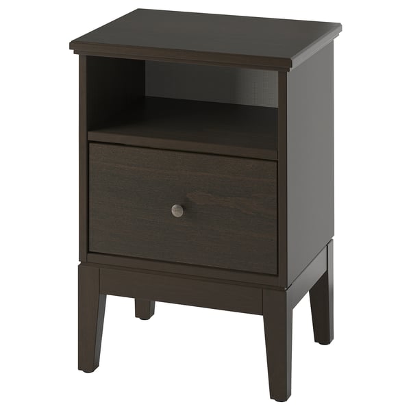 Mesa de cabeceira ikea IDANÄS castanho escuro c/gaveta e prateleira
