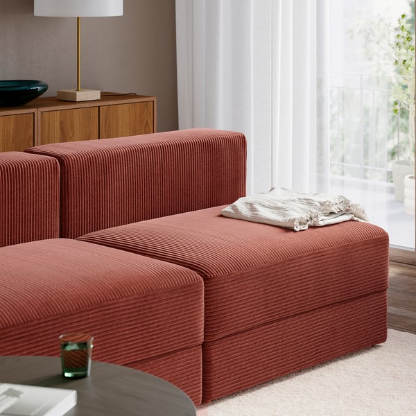 JÄTTEBO Sofá mod 2,5 lug c/chaise longue, esquerda/Samsala castanho avermelhado