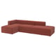 JÄTTEBO Sofá mod 3,5 lug c/chaise longue, Samsala castanho avermelhado