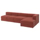 JÄTTEBO Sofá modular 4,5 lug+chaise longue, direita/Samsala castanho avermelhado