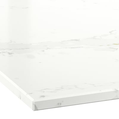 Tampo de quartzo branco KASKER, design liso, retangular e sem costura.