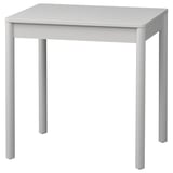 Uma secretária KJELLERIK em branco com um design simples e moderno, com quatro pernas que suportam um tampo quadrado, perfeita para espaços pequenos.