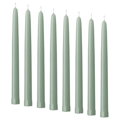 KLOKHET Vela alta s/perfume, verde acinzentado claro, 25 cm 5.5 h