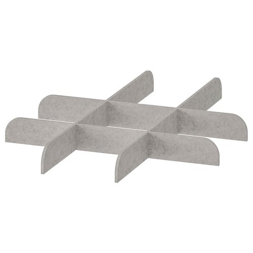 KOMPLEMENT Armário separador cinzento, poliéster, forma de estrela, compartimentos organizados.