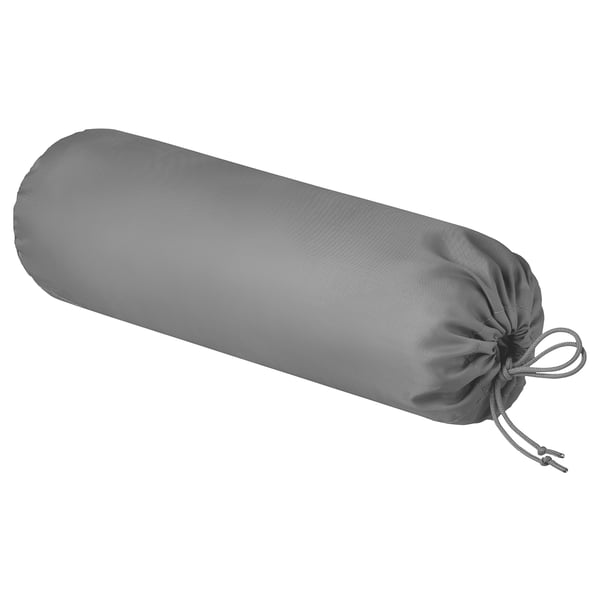 Tampa de móveis de jardim laminada cinza, repelente de água, cilíndrica com cordão.