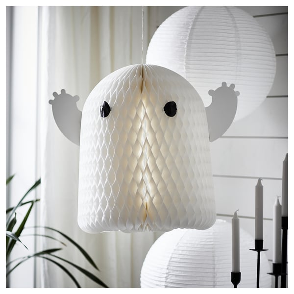 KUSTFYR Enfeite p/pendurar, fantasma branco, 51 cm