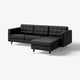 LANDSKRONA Sofá 3 lugares, c/chaise longue/Grann/Bomstad preto/metal