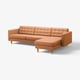 LANDSKRONA Sofá 4 lugares, c/chaise longue/Grann/Bomstad castanho dourado/madeira
