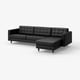 LANDSKRONA Sofá 4 lugares, c/chaise longue/Grann/Bomstad preto/madeira