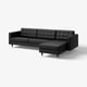 LANDSKRONA Sofá 4 lugares, c/chaise longue/Grann/Bomstad preto/metal
