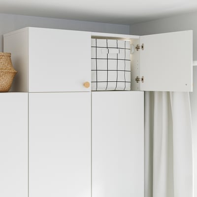 LASTARE Unidade extensão em altura c/portas, branco, 80x42x36 cm