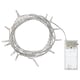 Corda de luz led com caixa de bateria, prata, design emaranhado, eficiente e decorativo.