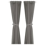 Cortinados Lenna cinzento escuro com amarrações
