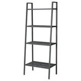 Estante LERBERG vazia preta com três níveis. Seu design elegante e minimalista oferece amplo armazenamento para itens de vários tamanhos.