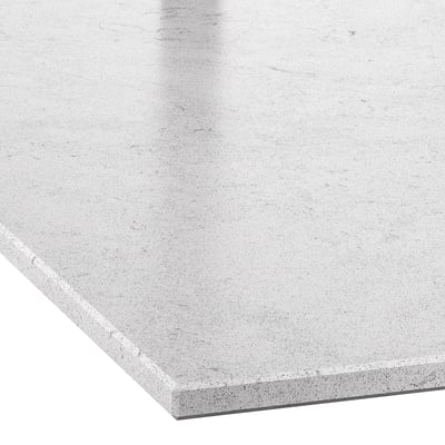 Tampo de trabalho em vidro reciclado branco LOCKEBO, design elegante, retangular e sem costuras.