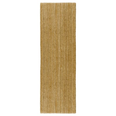 Tapete LOHALS de juta natural bege, retangular com uma superfície simples e texturizada.