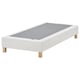 Estrutura de cama de madeira branca, ripas cinzentas