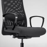 Cadeira de escritório ergonômica, MARKUS. Encosto em malha, assento em tecido, apoios de braços ajustáveis, design de alta qualidade.