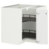 METOD Arm bx canto c/pratel giratória, branco/Voxtorp branco/brilh, 88x88 cm