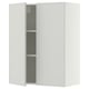 METOD Arm parede c/prateleiras/2port, branco/Aspudden cinz clr, 80x100 cm