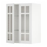 Móvel de cozinha METOD branco com portas de vidro, retangular, design moderno.