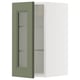 Armário com porta de vidro verde, design moderno de cozinha, prateleira ajustável, garantia de 25 anos.