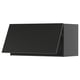 Armário de cozinha preto moderno, design elegante, forma retangular, parte do sistema ikea METOD.