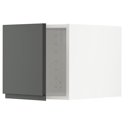 METOD armário de cozinha em cinzento escuro com dobradiças de fecho suave, design moderno e minimalista.