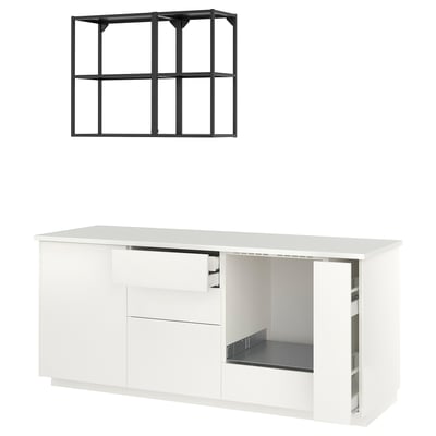 METOD Cozinha, branco/Veddinge branco, 210x60x227 cm