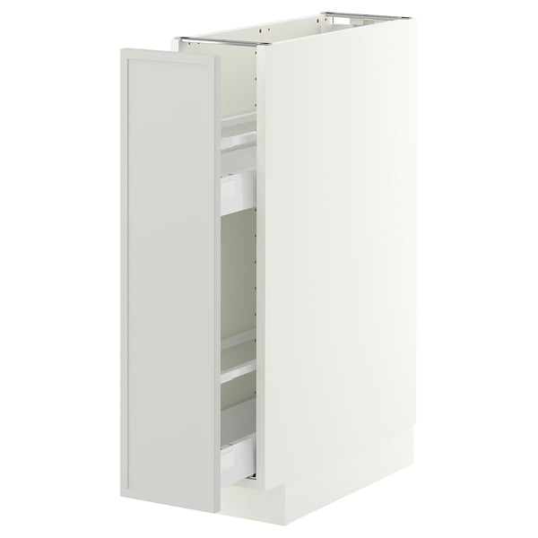 METOD / MAXIMERA Arm baixo/org interior extraíveis, branco/Aspudden cinz clr, 20x60 cm