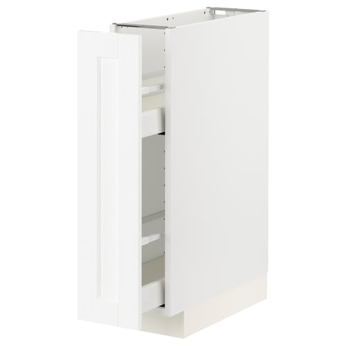METOD armário de cozinha branco, design elegante, gaveta extraível, arrumação moderna.