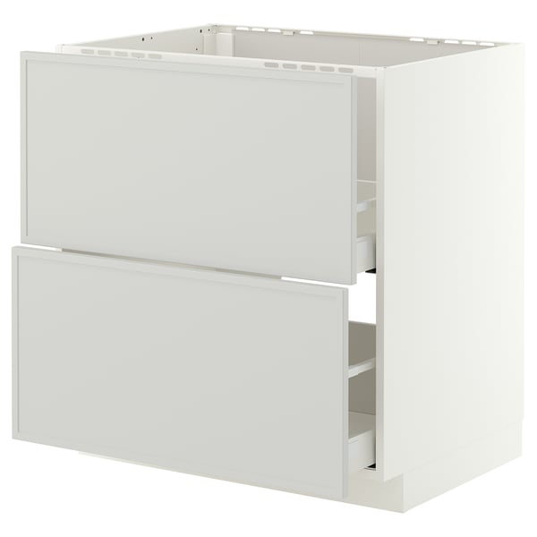 METOD / MAXIMERA Arm bx p/lava-loiça+2 frent/2 gav, branco/Aspudden cinz clr, 80x60 cm