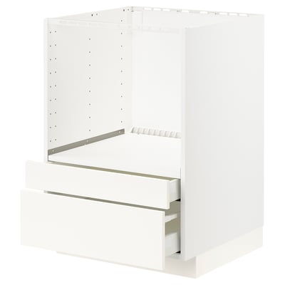 METOD / MAXIMERA Armário baixo p/combi micro/gavetas, branco/Veddinge branco, 60x60 cm