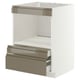 METOD / MAXIMERA Armário baixo p/electrodom integr, branco/Voxtorp castanho acinzentado esc brilhante, 60x60 cm