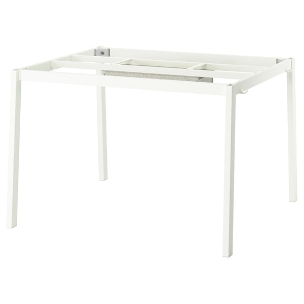 Estrutura de mesa de metal branco MITTZON, design quadrado e minimalista.